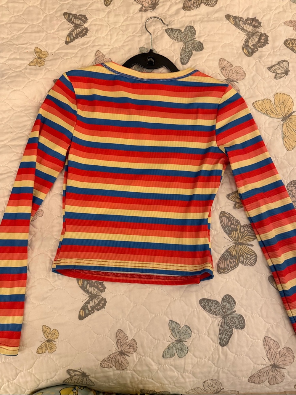 Care Bears Rainbow Stripe Long Sleeve Top - Red, Blue, Yellow, Orange - Picture 2 of 2